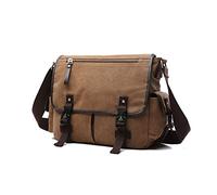 FANDARE Rétro Sacs bandoulière Toile Sacoche Sacs à Main Homme Sac Besace Porte-Documents Sac d'épaule Adapter 12,9 Pouces Tablet Travail Voyag Business Université Ecole Sac Messager Marron