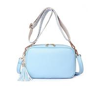 FANDARE Sac à bandoulière pour Femme en Cuir PU Sac Besace Sac Porté épaule Sacs à bandoulière avec Deux Bandoulières Sac d'épaule pour Voyage Cyclisme Sling Crossbody Bag Sac de Messenger Bleu Ciel
