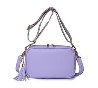 FANDARE Sac à bandoulière pour Femme en Cuir PU Sac Besace Sac Porté épaule Sacs à bandoulière avec Deux Bandoulières Sac d'épaule pour Voyage Cyclisme Sling Crossbody Bag Sac de Messenger Violet