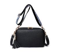 FANDARE Sac à bandoulière pour Femme en Cuir PU Sac Besace Sac Porté épaule Sacs à bandoulière avec Deux Bandoulières Sac d'épaule pour Voyage Cyclisme Sling Crossbody Bag Sac de Messenger Noir