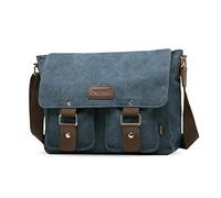 FANDARE Sac à bandoulière Toile Millésime Unisexe Sac d'épaule Hommes/Femmes Toile Sac Messager, 7.9 Pouces iPad Sacs Portés épaule, pour Travail, fac, Voyage, Sport Bleu