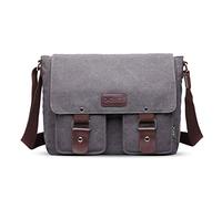 FANDARE Sac à bandoulière Toile Millésime Unisexe Sac d'épaule Hommes/Femmes Toile Sac Messager, 7.9 Pouces iPad Sacs Portés épaule, pour Travail, fac, Voyage, Sport Gris