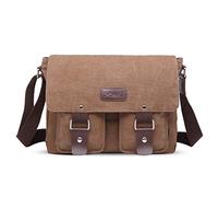 FANDARE Sac à bandoulière Toile Millésime Unisexe Sac d'épaule Hommes/Femmes Toile Sac Messager, 7.9 Pouces iPad Sacs Portés épaule, pour Travail, fac, Voyage, Sport Marron