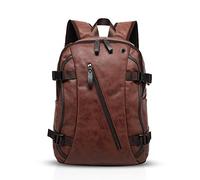 FANDARE Sac à Dos 14 Pouce Ordinateur Portable Sac À Dos d'affaires Voyage Étudiant Sac À Dos Anti-vol Haute Qualité Homme/Femme Imperméable PU Brown