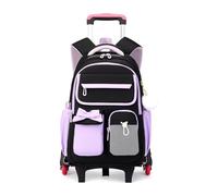 FANDARE Sac à dos à roulettes 35L pour Fille Étudiante Cartable Scolaire avec 6 Roues Multipoches Imperméable Sac à Dos PC Portable 15.6 Pouces Grande Capacité pour Voyage Collège Violet