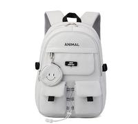 FANDARE Sac à Dos avec Porte-Monnaie, Sac Scolaire Tendance pour Collège & Lycée, Sac journée Polyvalent pour Filles & Garçons de 5 à 16 Ans - Usage Quotidien, Voyage, Campus Gris