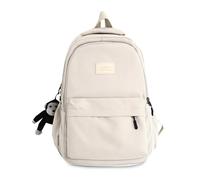 FANDARE Sac a Dos College Sac à Dos Voyage Sacs à Dos Loisir Étanche Cartable Fille Collège Multipoches Leger Sac à Dos Ecole Femme Homme pour Voyage Travail École et Quotidie Blanc Beige