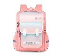 FANDARE Sac à Dos coloré Sac à Dos Enfant Cartable Fille garçon réfléchissant Sacs rentrée Scolaire pour école Primaire pour Les 3-6 Classes Voyage Daypacks léger Bretelles réglables Bleu Rose