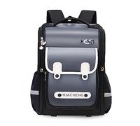 FANDARE Sac à Dos coloré Sac à Dos Enfant Cartable Fille garçon réfléchissant Sacs rentrée Scolaire pour école Primaire pour Les 3-6 Classes Voyage Daypacks léger Bretelles réglables Noir Gris