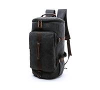 FANDARE Sac à Dos Convertible 2-en-1 Toile 35L Unisexe Noir | multi-poches, bandoulière réglable, sangles cachées pour mode street & outdoor, Idéal voyage cabine, école, travail