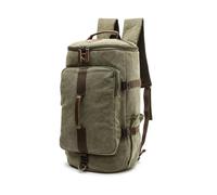 FANDARE Sac à Dos Convertible 2-en-1 Toile 35L Unisexe Vert armée | multi-poches, bandoulière réglable, sangles cachées pour mode street & outdoor, Idéal voyage cabine, école, travail
