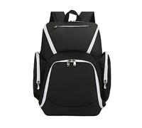 FANDARE Sac à Dos de Basket-Ball Grand Sac de Foot Sacs à Dos Cartables Sacs portés Dos Sac d'épaule pour Le Football, Volley-Ball,Voyager,Étudiant Daypacks Noir Blanc