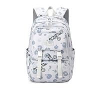 FANDARE Sac à Dos Enfant Ado Élège Lanière Valise Design Motif Graffiti Polyester pour École Voyage Quotidien Style Moderne Garçon Fille Gris