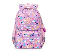 FANDARE Sac à Dos Enfant Arc-en-Ciel Cartable Scolaires Maternelle Garcon Sac Maternelle avec Bandes réfléchissantes Sac a Dos Fille Cartable Sac a Dos Stitch Violet