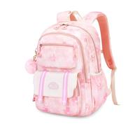 FANDARE Sac à Dos Enfant Cartables Scolaires Cartable Nuage léger Sacs à Dos Loisir Filles Sac À Dos avec Un Joli Badge Voyage Sac d'école Sac Cartables School Bag avec Plusieurs Poches Rose
