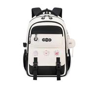FANDARE Sac à Dos Enfant École Léger Grande Capacité Nylon Imperméable Multi-Poches Fond Renforcé Sangle Valise Poche Cachée Dorsale Sangle Poitrine Bretelles Ergonomiques Noir