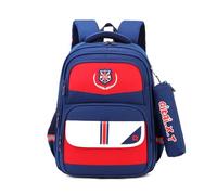 FANDARE Sac à Dos Enfant Filles Garçons Cartables Scolaires Imperméable Polyester Sacs Scolaires Sac d'école Sacs Scolaires pour Étudiant École Daypacks avec Trousse à Crayons Bleu Rouge