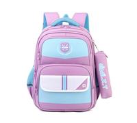 FANDARE Sac à Dos Enfant Filles Garçons Cartables Scolaires Imperméable Polyester Sacs Scolaires Sac d'école Sacs Scolaires pour Étudiant École Daypacks avec Trousse à Crayons Violet Clair Bleu Clair
