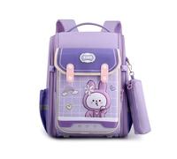 FANDARE Sac à Dos Enfant Filles GarçOns Cartables Scolaires Trousse à Crayons ImperméAble Nylon Sacs Scolaires Scolaires pour ÉTudiant ÉCole Sac à Dos à Motifs Lapin Et Astronaute Violet