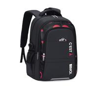 FANDARE Sac à Dos Enfant garçon Cartable Scolaire Sacs Loisir d'école Junior Bandes réfléchissantes School Bag avec Bretelles réglables Scolaire Primaire Élémentaire Collège Ecole Daypacks Noir Rouge