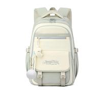 FANDARE Sac à Dos Enfant pour École avec Décoration en Peluche, Cartable Mignon pour École Primaire, Léger Adolescents Maternelle (3-12 Ans) Garçons & Filles Vert Clair