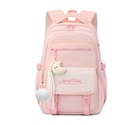 FANDARE Sac à Dos Enfant pour École avec Décoration en Peluche, Cartable Mignon pour École Primaire, Léger Adolescents Maternelle (3-12 Ans) Garçons & Filles Rose