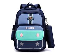 FANDARE Sac à Dos Enfant Sac a Dos Maternelle Lumineux Cartables Scolaires avec Trousse à Crayons Sacs d'école Filles Garçons Sacs Scolaires Outdoor Voyage école avec Pendentif en Peluche Bleu