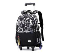 FANDARE Sac à Dos Étudiant 35L Imperméable Oxford Cartable Roulettes 2 en 1 Convertible Sac Scolaire Polyvalent avec Compartiment PC 15.6" pour Lycée Université Voyage Noir A