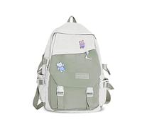 FANDARE Sac à Dos Femme 15.6 Pouces Imperméable Polyester Couleurs Bonbon Élégant Léger Voyage Bureau Quotidien Affaires Dos Cousserté Sac Ordinateur Portable Vert