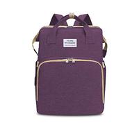 FANDARE Sacs à Dos à Langer avec Matelas à Langer Bébé Sac de Voyage Tissu Sac à Couches Grand Sac à Dos Conception et Sac à Main pour Mères et Soins des Bébés Nappy Diaper Lit bébé Pliable Violet