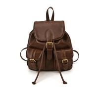 FANDARE Sac à Dos Femme Chic Sacs portés dos Mini Feminin Elegant PU Leger Sac à cordon Main Portés Cartable Portés Scolaire Fille pour Voyages, Travail, Shopping, Université Marron clair