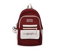 FANDARE Sac à Dos Femme Imperméable Daily Grand Compartiment Ordinateur 15,6 Pouces Nombreuses Poches de Rangement Inclut Accessoire Offert Idéal pour le Travail et les Voyages Légers Rouge