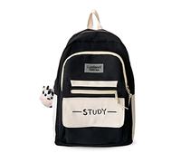 FANDARE Sac à Dos Femme Imperméable Daily Grand Compartiment Ordinateur 15,6 Pouces Nombreuses Poches de Rangement Inclut Accessoire Offert Idéal pour le Travail et les Voyages Légers Noir