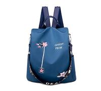 FANDARE Sac à Dos Femme Sac à bandoulière Filles Sac à Main Anti-vol Sacs d'école Dames Sacs d'épaule Scolaires Cartables pour Voyage Campus Collège Commuer Imperméable Polyester Bleu