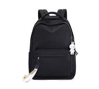 FANDARE Sac À Dos Femmes Cartables Scolaires avec USB Élève Adolescent Sac d'école Loisir Filles Sacs de Voyage pour 15,6 Pouces Ordinateur Bagages Randonnée Décontracté Knapsack Polyester Noir