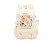 FANDARE Sac à Dos Fille Collège Léger Étanche Multipoches Grande Capacité avec Fixation Trolley Cute Cartable Ado Lycéenne Jaune
