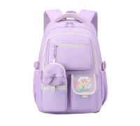 FANDARE Sac à Dos Fille Léger 16 Pouces Ordinateur Portable avec Sangle Valise Cartable Collège École Étudiante Grande Capacité 6 Poches Dos Rembourré Respirant Bretelles Large Lilas