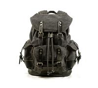 FANDARE Sac à Dos Grande Capacité en Toile avec Compartiment Ordinateur 15,6 Pouces Design Rétro et Coloré pour Voyage Bureau et Usage Quotidien Gris foncé