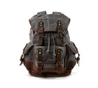 FANDARE Sac à Dos Grande Capacité en Toile avec Compartiment Ordinateur 15,6 Pouces Design Rétro et Coloré pour Voyage Bureau et Usage Quotidien Gris A