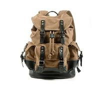 FANDARE Sac à Dos Grande Capacité en Toile avec Compartiment Ordinateur 15,6 Pouces Design Rétro et Coloré pour Voyage Bureau et Usage Quotidien Marron Clair