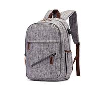 FANDARE Sac à Dos Grande Capacité Imperméable Polyester avec Port USB Sac à Dos Ordinateur 15.6 Pouces Multifonctionnel pour Voyage Travail et Usage Quotidien Gris