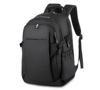 FANDARE Sac à Dos Homme pour Ordinateur 15,6 Pouces Anti-Vol avec Poche Zippée Dos Port USB Sangle pour Valise Imperméable en Polyester Noir