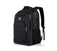 FANDARE Sac à Dos Ordinateur Portable 15.6 Pouces Homme Femme Imperméable avec USB Sac à Dos d'affaires Sac à Dos Fonctionnel Sac a Dos PC Portable pour Loisirs/Affaire/Scolaire Polyester Noir