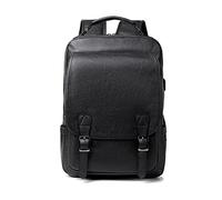 FANDARE Sac à Dos Ordinateur Sac a Dos d'affaires avec Port de Chargement USB Homme Femme Sac a Dos Portable Imperméable PU Cuir Sac à Dos de Voyage d'affaires Scolaire Sac d'école Noir