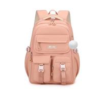 FANDARE Sac à Dos pour Adolescents - Grand Sac Scolaire et Voyage 25L avec Pendentif en Peluche, Imperméable Sac à Dos Quotidien pour élèves de 4e à 9e année Transport Sorties ExtérieuresRose