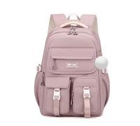 FANDARE Sac à Dos pour Adolescents - Grand Sac Scolaire et Voyage 25L avec Pendentif en Peluche, Imperméable Sac à Dos Quotidien pour élèves de 4e à 9e année Transport Sorties Extérieures Violet