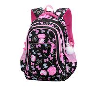FANDARE Sac à Dos pour Enfant Cartables Sac d'école Décontracté Adolescent Filles Daypacks Multicolor Sacs Scolaires pour Outdoor Voyage école Étanche Imperméable Nylon Noir