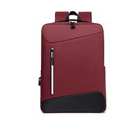 FANDARE Sac à Dos pour Ordinateur Portable 15,6 Pouces avec Port USB Intégré Bandes Réfléchissantes, Tissu Imperméable Sac à Dos Élégant et Minimaliste pour Homme et Femme Rojo