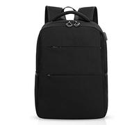FANDARE Sac à dos pour ordinateur portable de 15,6 pouces mince avec port de charge USB, sac à dos étanche pour hommes/femmes, voyage, camping, école, sac à dos en polyester, Noir, L, Sac à dos loisir