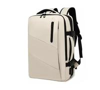 FANDARE Sac à Dos pour Voyage et Ordinateur 15.6 Pouces Grand Sac à Dos Extensible Résistant à l‘Eau avec Prise USB et Sangle pour Valise Confort Respirant pour Hommes et Femmes Blanc Cassé